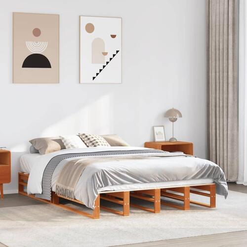 Sengeramme uden madras 120x200 cm massivt fyrretræ gyldenbrun