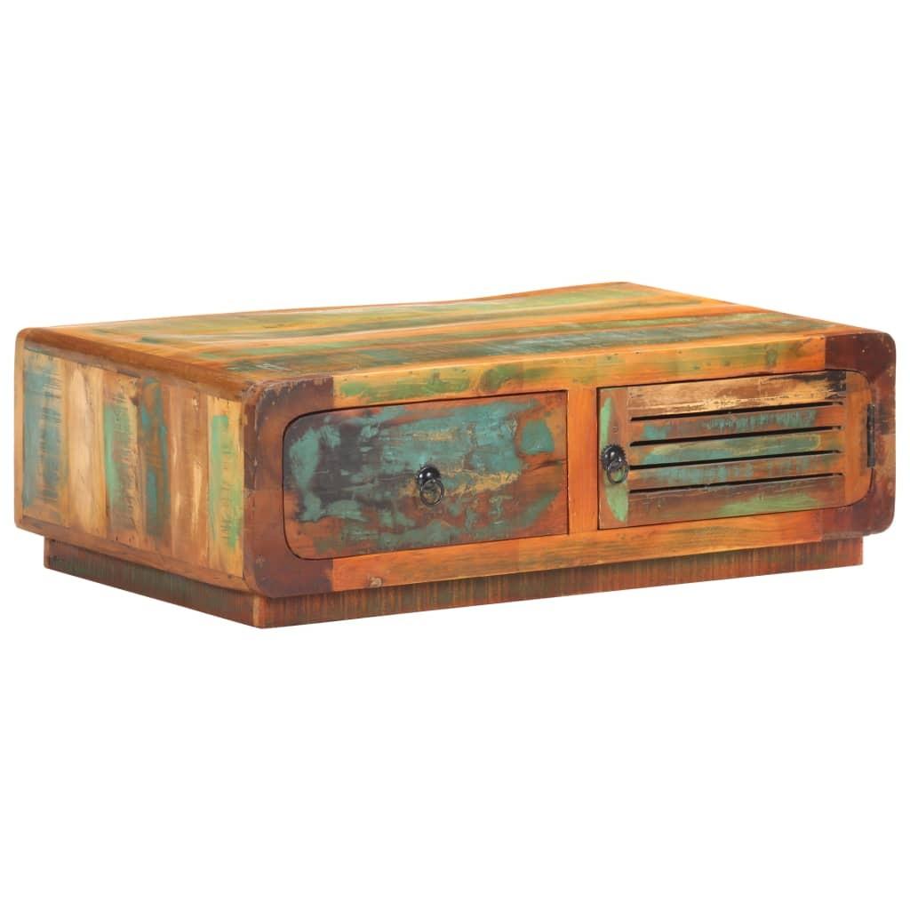 Sofabord 90x60x29 cm massivt genbrugstræ