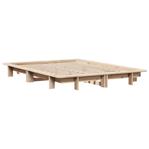 Sengeramme uden madras 150x200 cm massivt fyrretræ
