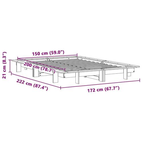 Sengeramme uden madras 150x200 cm massivt fyrretræ