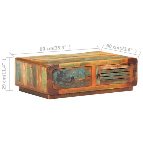 Sofabord 90x60x29 cm massivt genbrugstræ