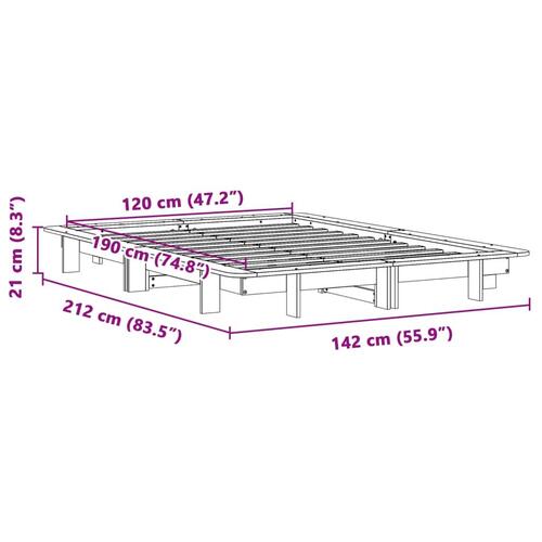 Sengeramme uden madras 120x190 cm massivt fyrretræ
