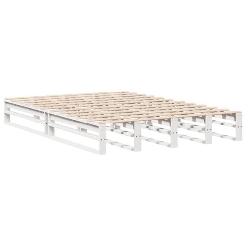 Sengeramme uden madras 140x200 cm massivt fyrretræ hvid