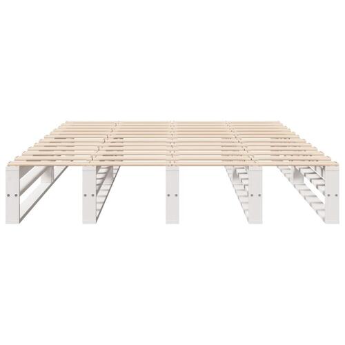 Sengeramme uden madras 140x200 cm massivt fyrretræ hvid