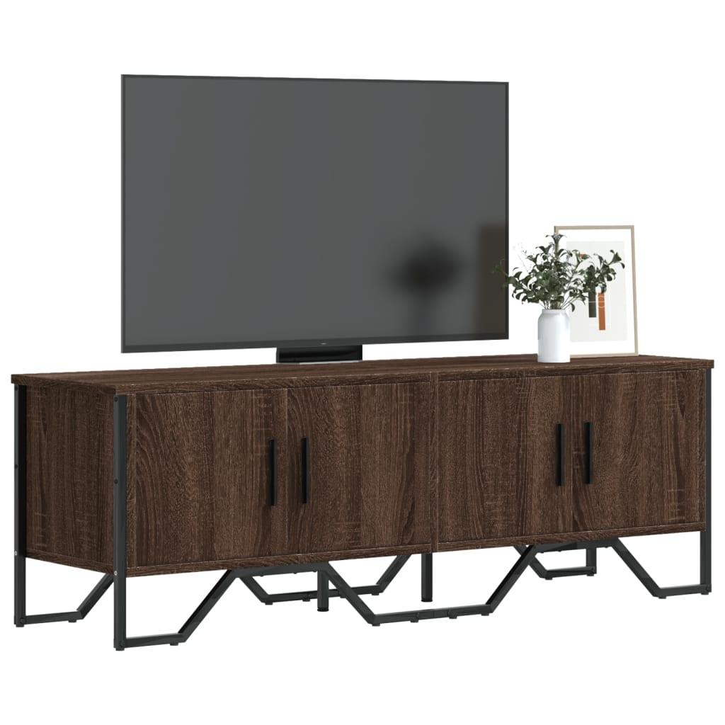 Tv-bord 122x34x41 cm konstrueret træ brun egetræsfarve
