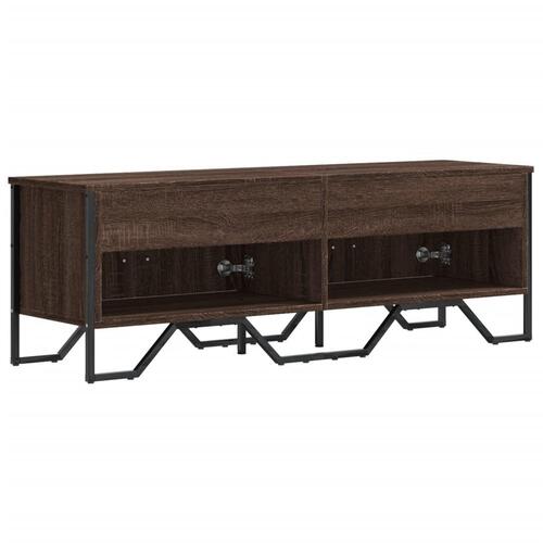 Tv-bord 122x34x41 cm konstrueret træ brun egetræsfarve