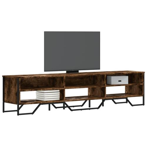 Tv-bord 180x34x41 cm konstrueret træ røget egetræsfarve