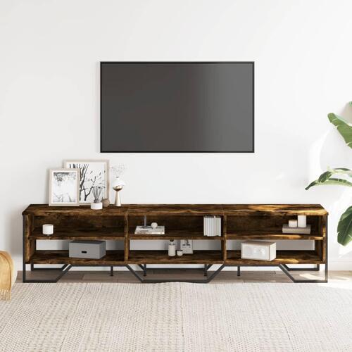 Tv-bord 180x34x41 cm konstrueret træ røget egetræsfarve