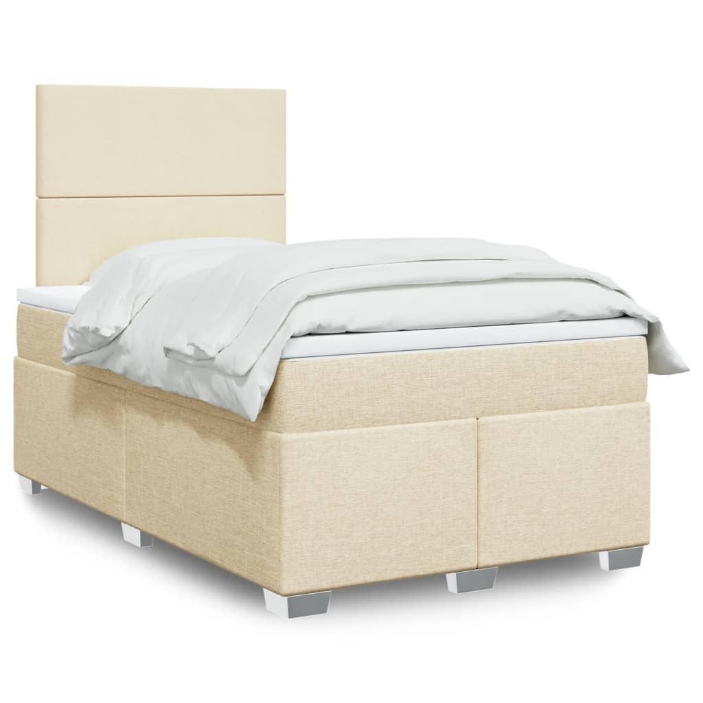 Kontinentalseng med madras 120×200 cm - stof, cremefarvet billede
