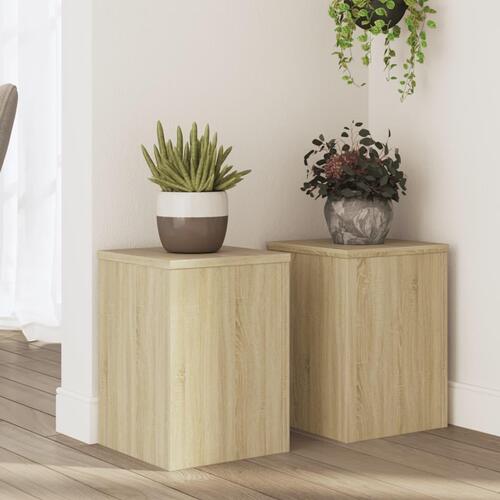 Plantestativer 2 stk. 25x25x35 cm konstrueret træ sonoma-eg