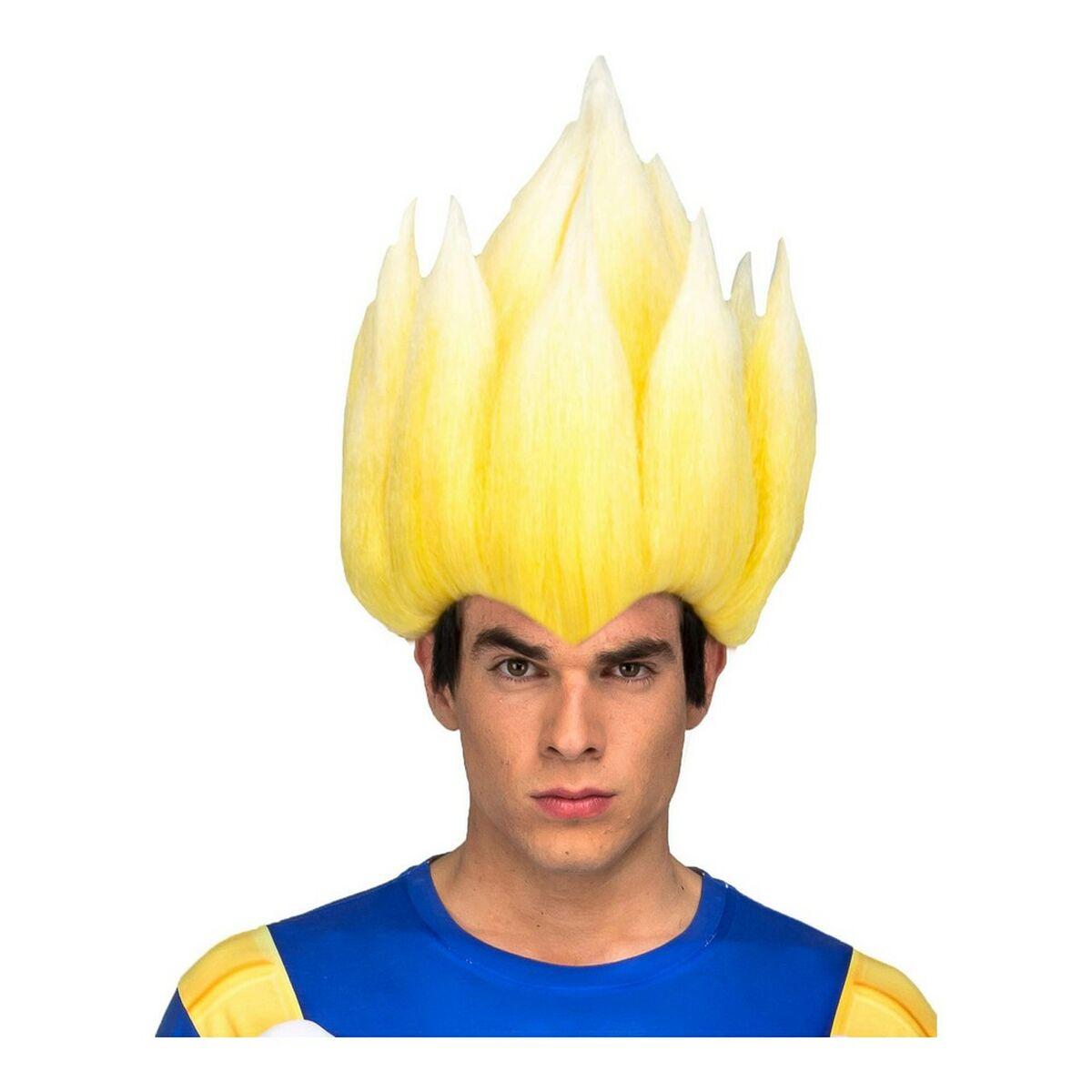 Paryk til kostume - Sayan Vegeta, blond, onesize