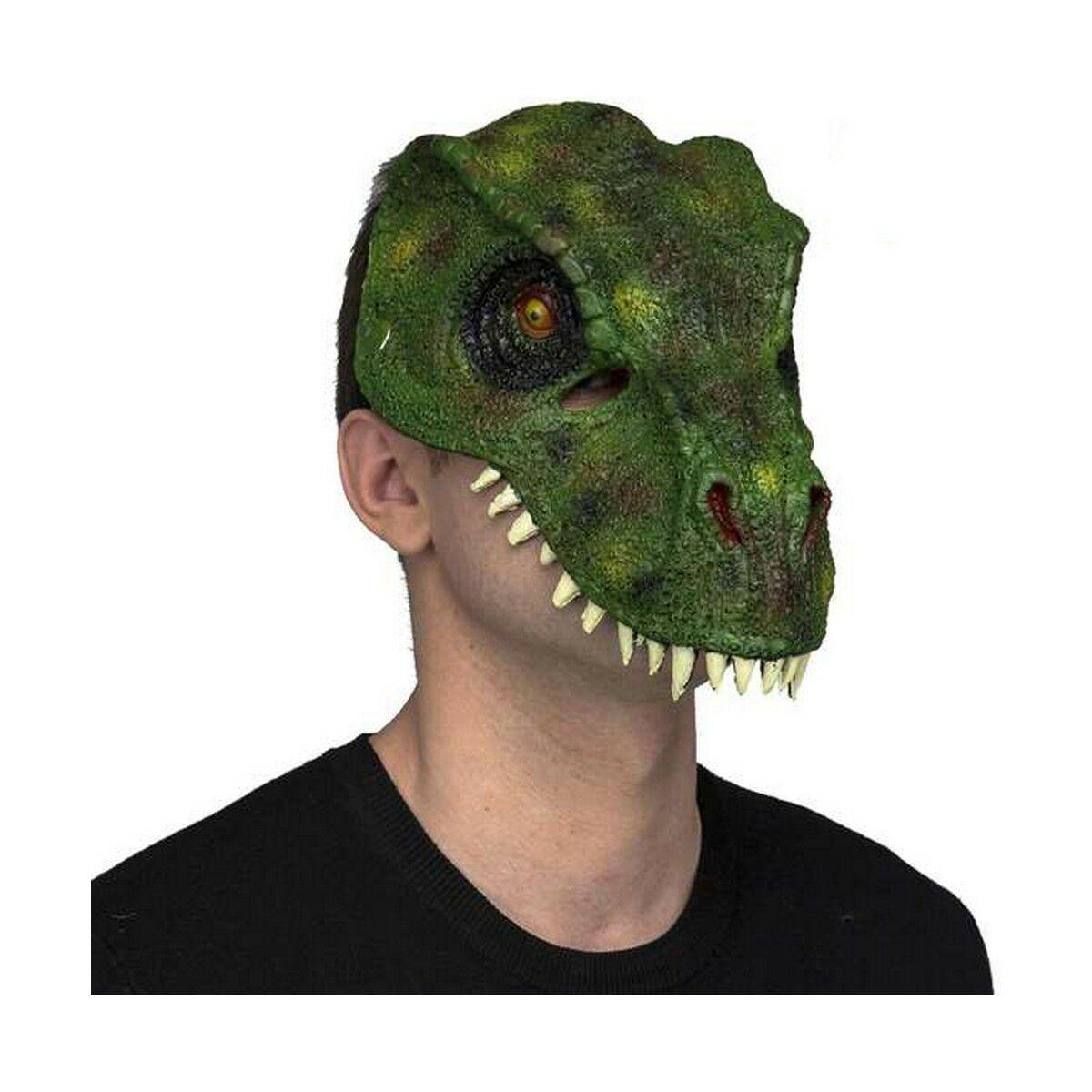 Kostumemaske dinosaur - , grøn, onesize (voksen) billede