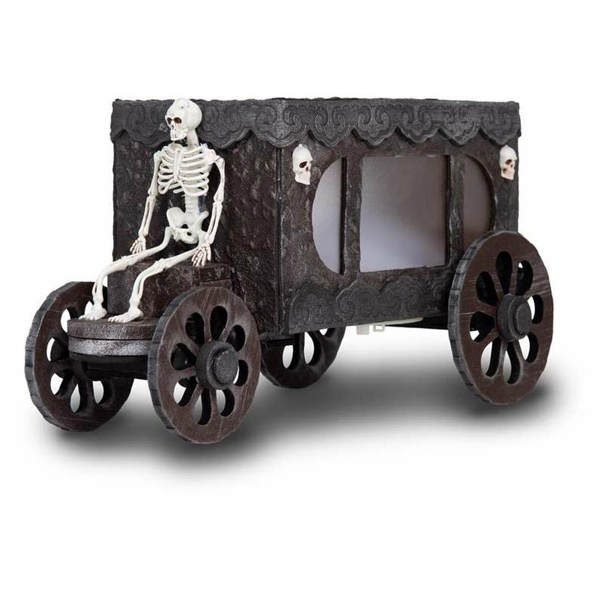 Halloween dekoration kranium hestevogn 18 × 31 × 18 cm - sort