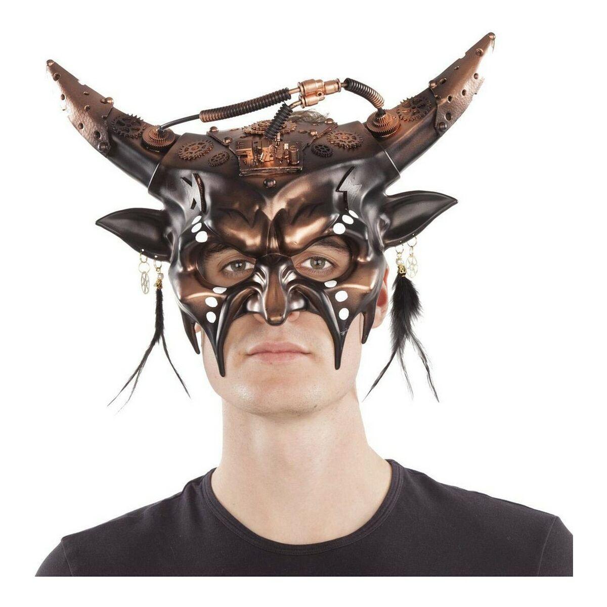 Maske til udklædning Steampunk med horn - Onesize billede