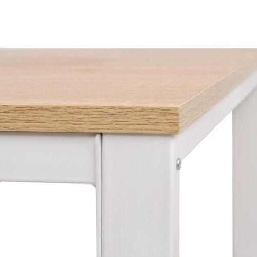 Skrivebord 120x60x75 cm egetræsfarvet og hvid