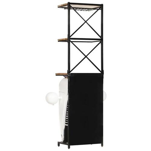 Vinskab i traktordesign 49x31x172 cm ru mangotræ hvid