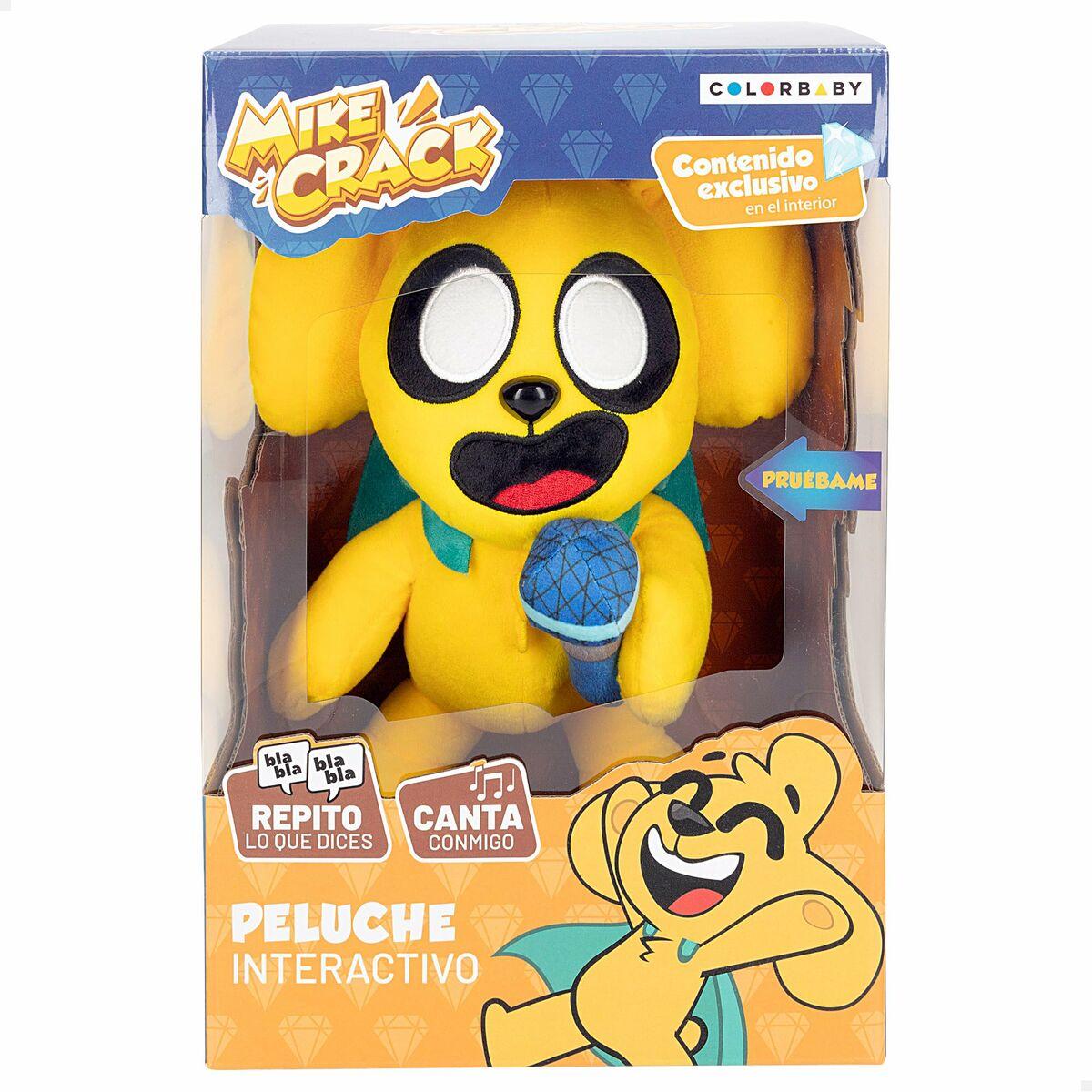 Mikecrack bamse med lyd - gul 29 cm