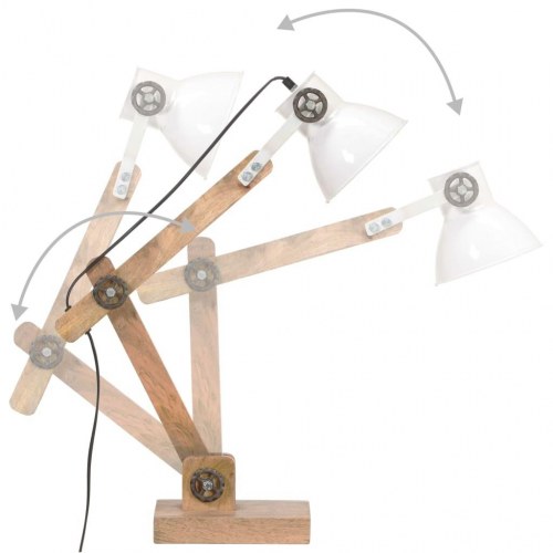 Industriel skrivebordslampe 58x18x90 cm E27 rund hvid