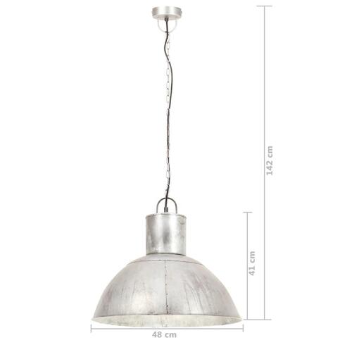 Hængelampe 25 W rund 48 cm E27 sølvfarvet