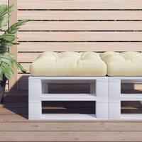 Pallehynde 50x50x12 cm stof cremefarvet