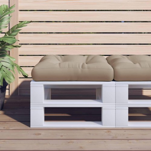 Pallehynde 50 × 50 × 12 cm - stof, gråbrun