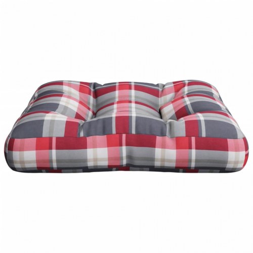 Pallehynde 50 × 50 × 12 cm - stof i rødternet design