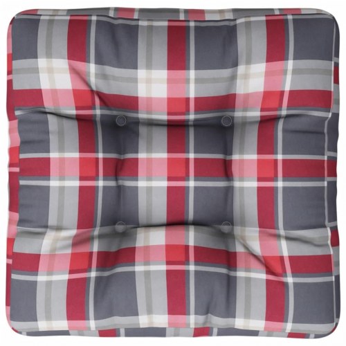 Pallehynde 50 × 50 × 12 cm - stof i rødternet design