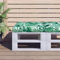 Pallehynde 60x60x12 cm stof bladmønster