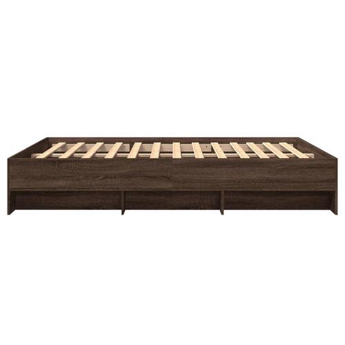 Sengeramme 160x200 cm uden madras konstrueret træ brunt eg