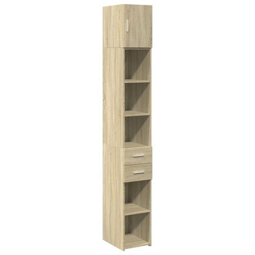 Skab 30x42,5x225 cm smalt konstrueret træ sonoma-eg