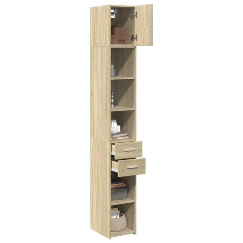 Skab 30x42,5x225 cm smalt konstrueret træ sonoma-eg