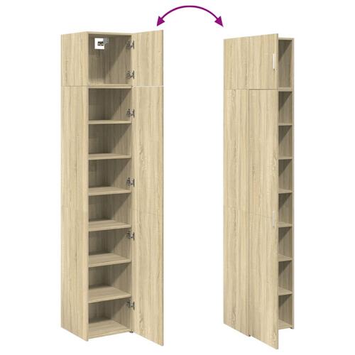 Skab 40x42,5x225 cm smalt konstrueret træ sonoma-eg