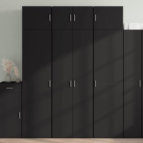 Opbevaringsskab 70x42,5x225 cm konstrueret træ sort