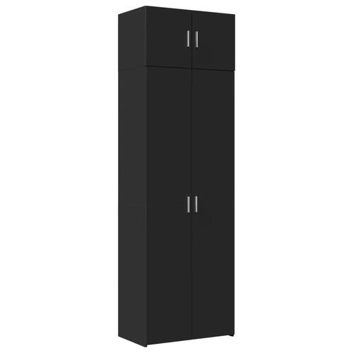 Opbevaringsskab 70x42,5x225 cm konstrueret træ sort