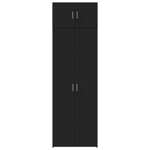 Opbevaringsskab 70x42,5x225 cm konstrueret træ sort