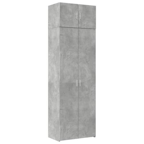 Skab 70x42,5x225 cm konstrueret træ betongrå