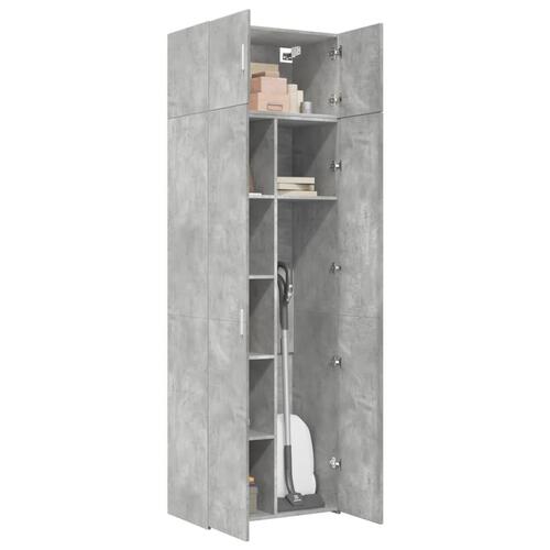 Skab 70x42,5x225 cm konstrueret træ betongrå
