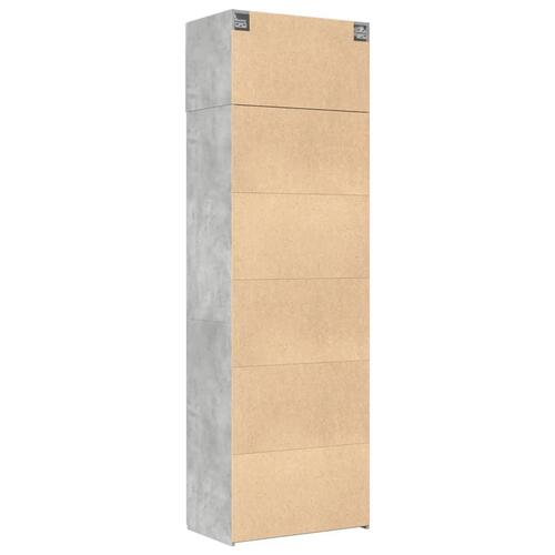 Skab 70x42,5x225 cm konstrueret træ betongrå