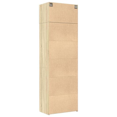 Skab 70x42,5x225 cm smalt konstrueret træ sonoma-eg