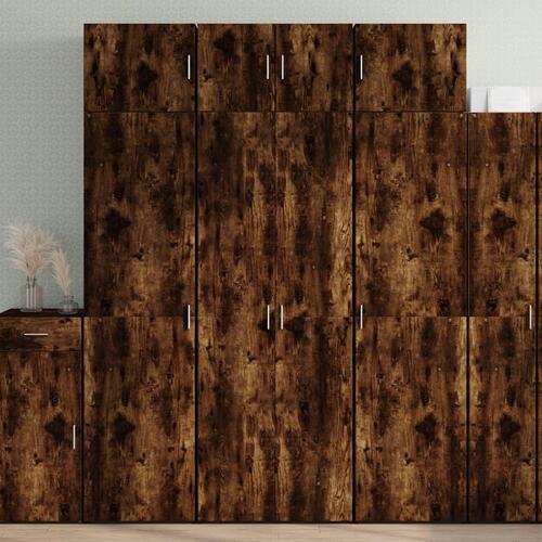 Skab 70x42,5x225 cm konstrueret træ røget egetræsfarve