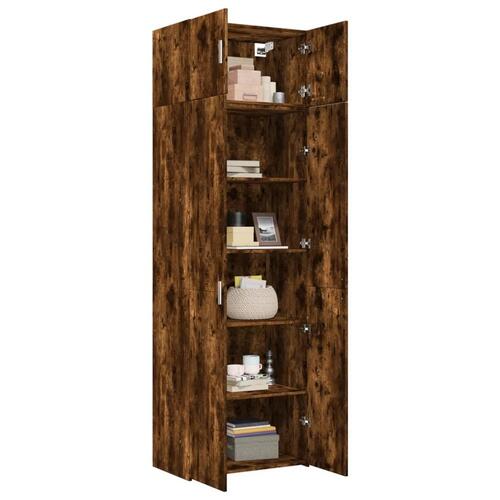 Skab 70x42,5x225 cm konstrueret træ røget egetræsfarve