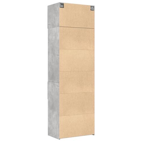 Skab 70x42,5x225 cm smalt konstrueret træ betongrå