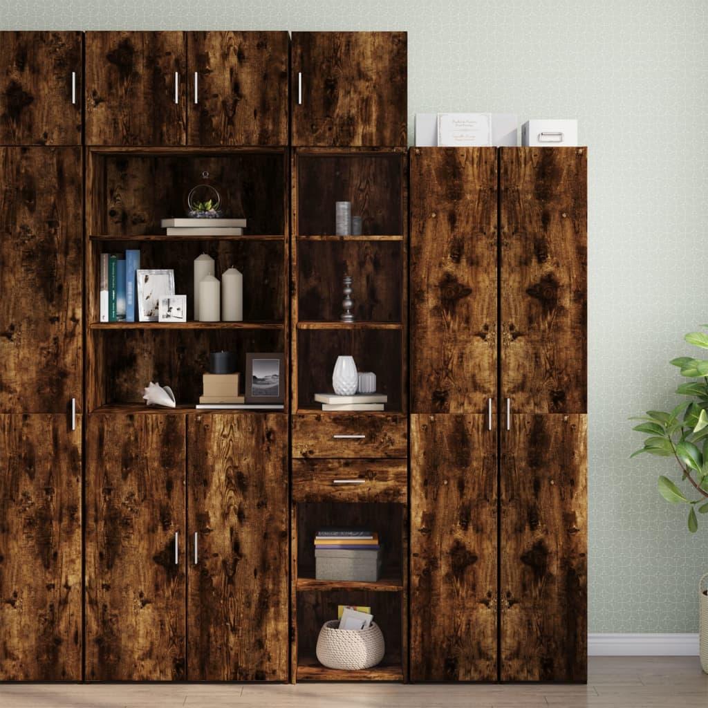 Skab 40x42,5x225 cm smalt konstrueret træ røget egetræsfarve