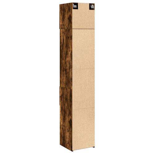 Skab 40x42,5x225 cm smalt konstrueret træ røget egetræsfarve