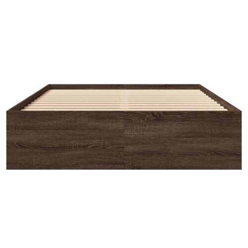 Sengeramme 140x190 cm uden madras konstrueret træ brunt eg