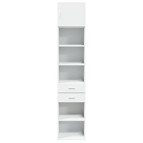Skab 45x42,5x225 cm smalt konstrueret træ hvid