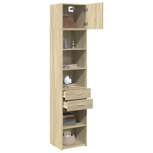 Skab 45x42,5x225 cm smalt konstrueret træ sonoma-eg