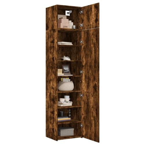 Skab 50x42,5x225 cm smalt konstrueret træ røget egetræsfarve