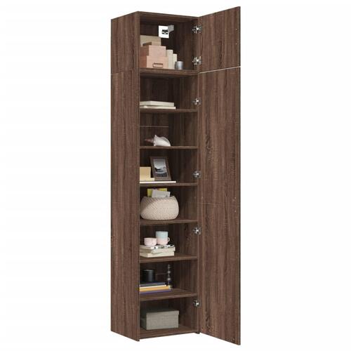 Skab 50x42,5x225 cm smalt konstrueret træ brun egetræsfarve