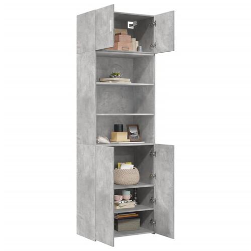 Skab 70x42,5x225 cm smalt konstrueret træ betongrå